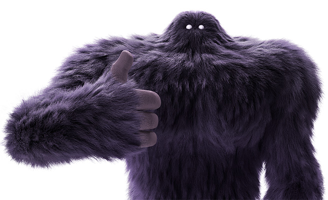 Monster giving a thumbs up