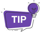 "TIP" in a purple bubble