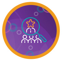 MHME icon on purple background