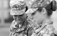 Two female military personnel.