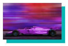 Purple racing car going fast over a blurred background