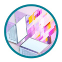 Graphic of computers sharing data